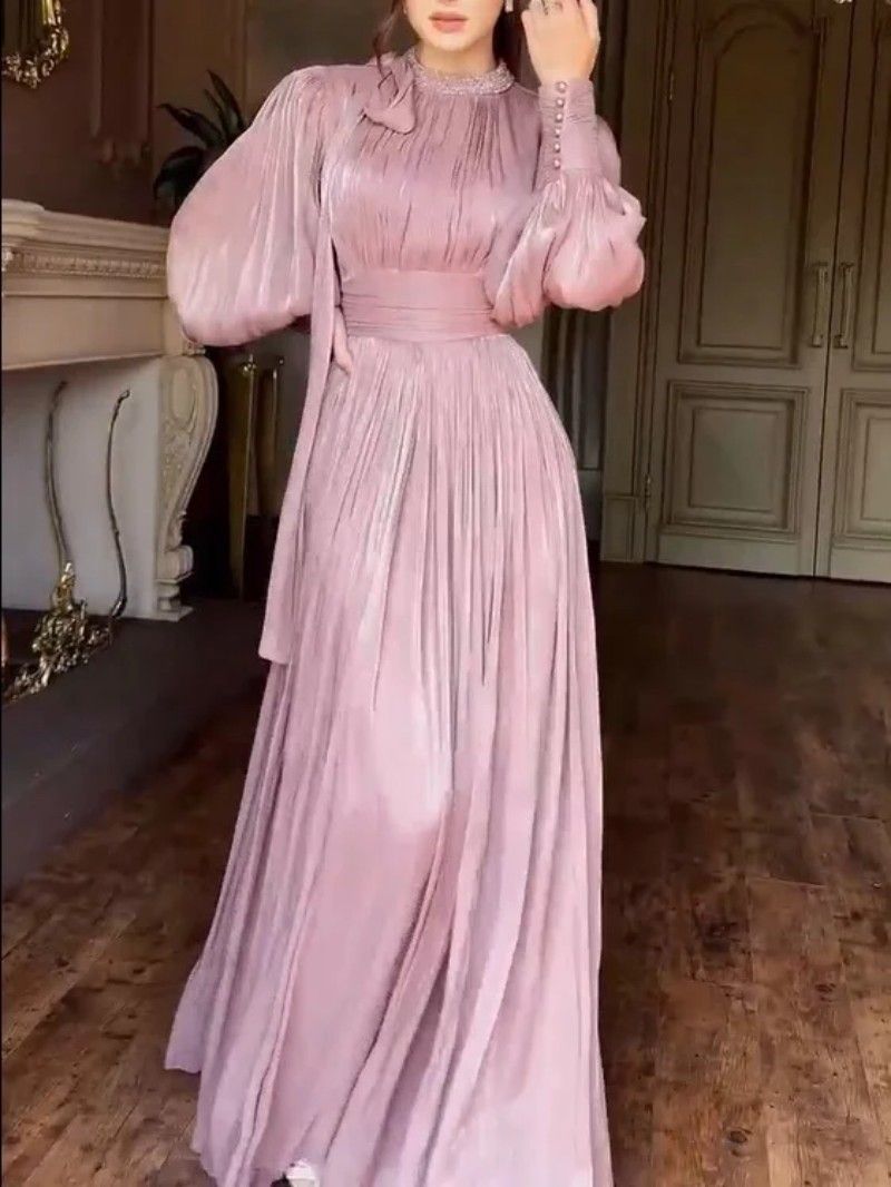 Women's Clothing Autumn And Winter New Women's Clothing Middle East Hot Diamond Long Robe Swing Evening Dress_voghion.com