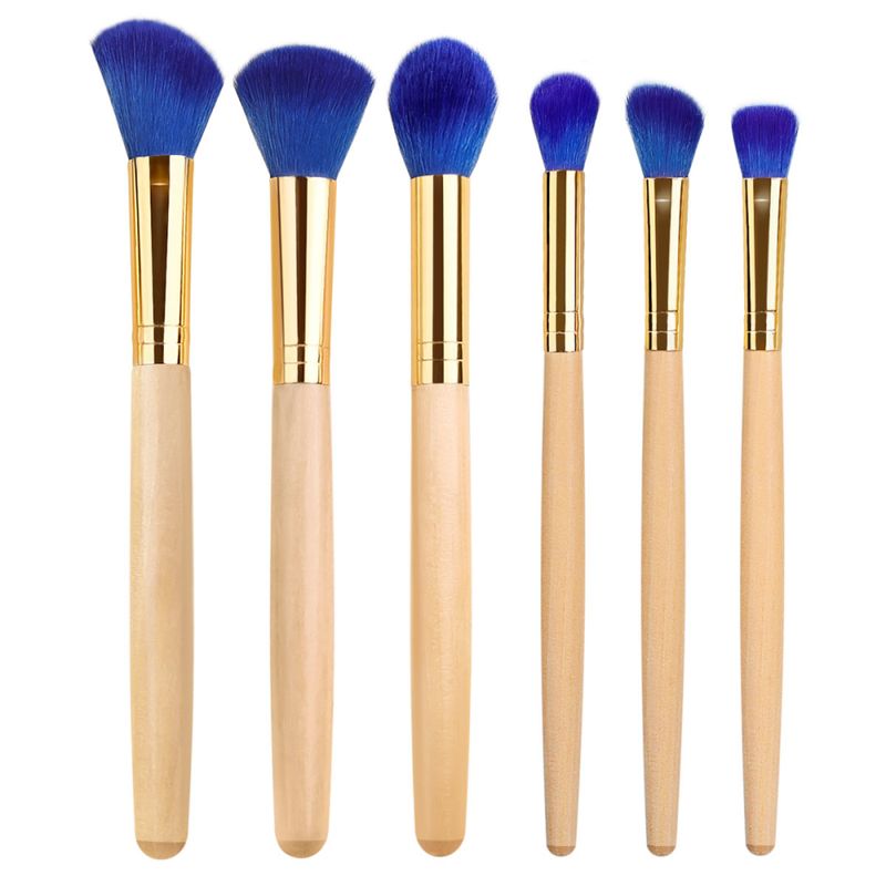 Juego de brochas de maquillaje de 6 piezas, base cosmética suave, maquillaje en polvo, colorete, brocha de maquillaje, sombra de ojos Kabuk_voghion.com