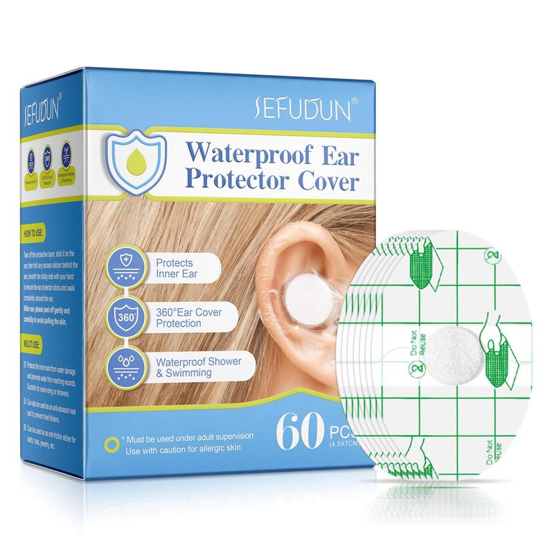 60pcs Baby Adult Waterproof Ear Stickers Ear Covers for Swimming Shower, Surfing Snorkeling Other Water Sports, Ear Protectors _voghion.com