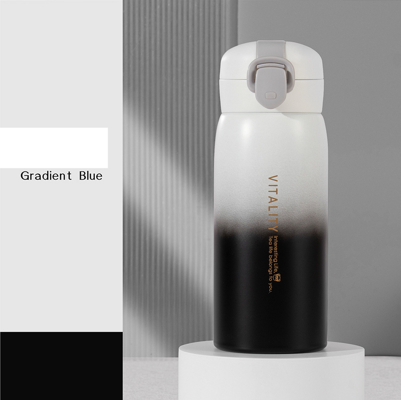 New gradient color thermos cup ins style portable 304 stainless steel cup simple boys and girls children's bouncing cover water cup_voghion.com