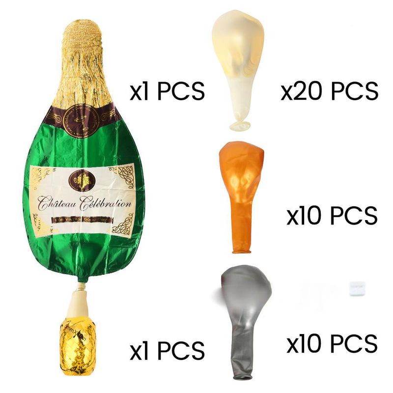 Conjunto de balões de garrafa de champanhe com 12 peças, balões gigantes de 40 pol. dourados metálicos para recepções de casamento, inaugurações de bares e coquetéis_voghion.com
