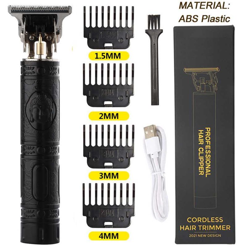 Elektrischer Haarschneider mit USB-Anschluss, All-in-One-Haarschneider mit goldenem Lichtkopf, wiederaufladbarer Haarschneider mit Ölkopf, Haarschnitzmesser_voghion.com