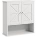 kleankin Farmhouse Bathroom Wall Cabinet, Wall Mounted Medicine Cabinet With Open Shelf & Adjustable Shelf, Storage For Laundry Room, White_voghion.com