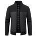 Men's Fleece-Lined Stand Collar Sweater – Winter Warm Zip-Up Knit Jacket With Color Blocking_voghion.com
