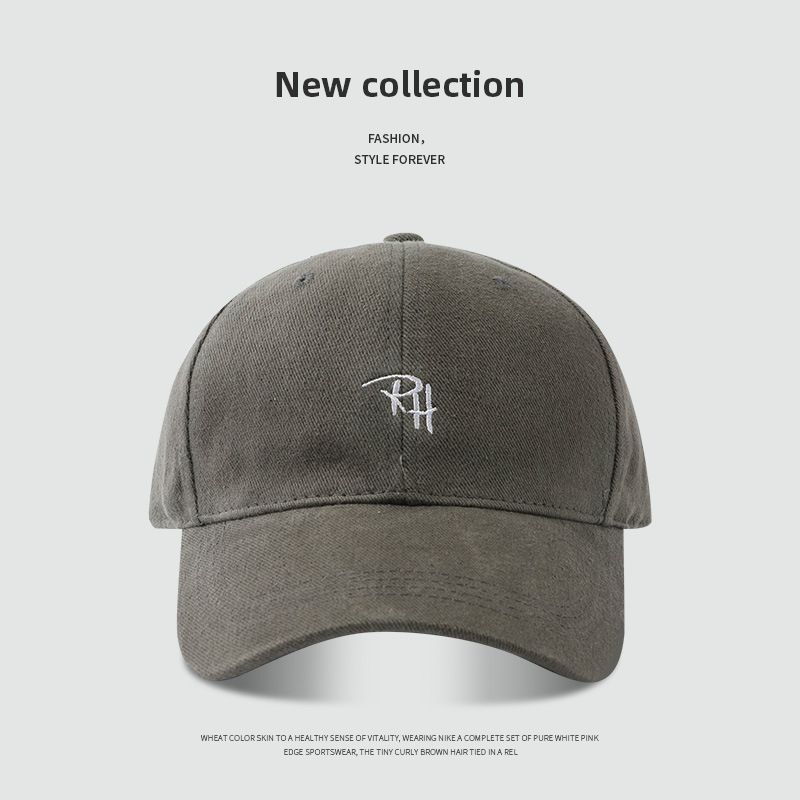 Șapcă de baseball simplă și versatilă, cu broderie RH, pentru a mări circumferința capului și a arăta fața, șapcă personalizată mică de la brandul Street Tide_voghion.com