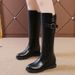 Long 2025 New Autumn Winter Large Size Women's Shoes Slimming Low Heel Thickened Knight High Tube Boots_voghion.com