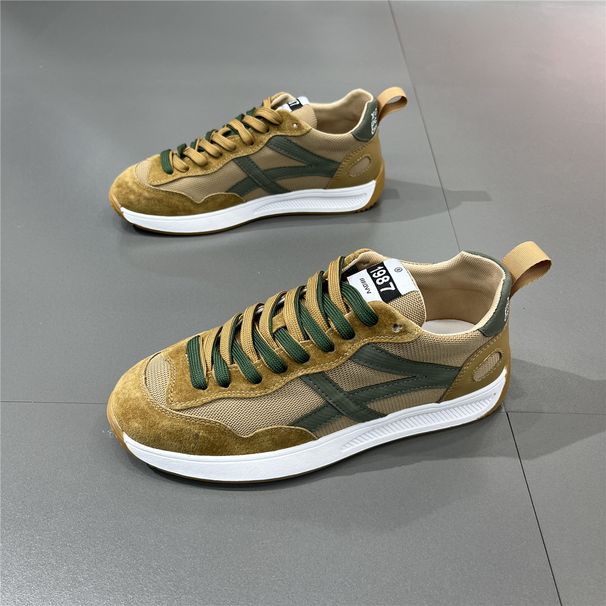 Men's Forrest Gump Spring/Summer 2024, men's small white sports leather casual shoes, lace up leather, breathable shoes_voghion.com