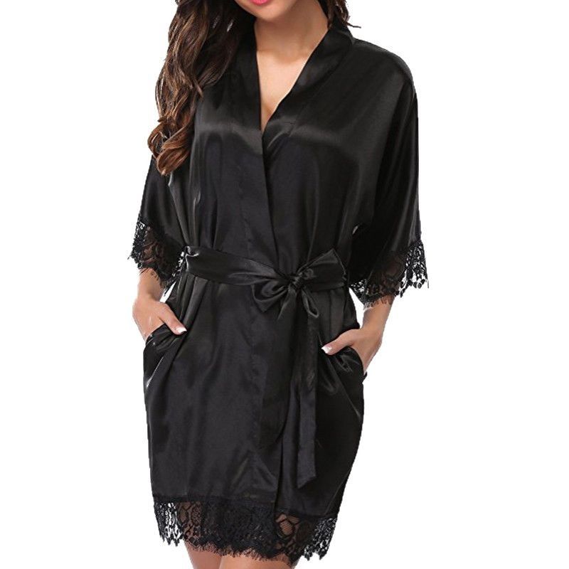 Women's Sleepwears Large Size Robe Sexy Bathrobe Pajamas Lace Pure Desire Ladies Suit Two Piece Set_voghion.com