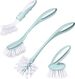 Spülbürste mit Griff, Küchen-Geschirrbürsten-Set, 4-teiliges Küchenreinigungsbürsten-Set für Töpfe und Flaschen, Nordic Green_voghion.com