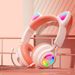 Colorful Cat Ear Wireless Headset - Bluetooth Gaming Headphones With RGB Light, Stereo Sound & Comfort Fit For Esports_voghion.com