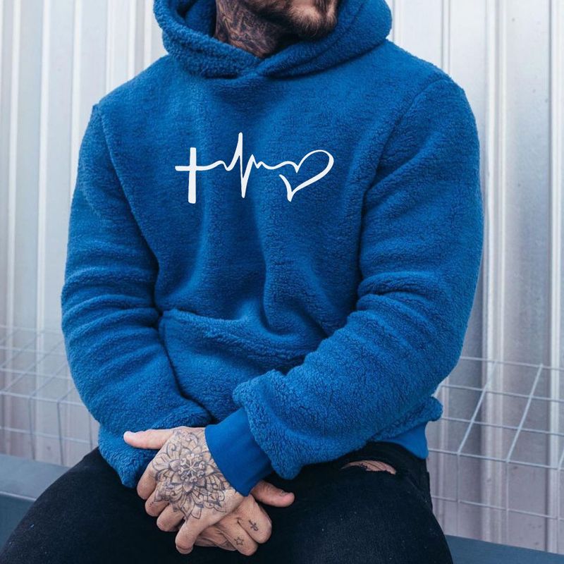 Warmer, einfarbiger Kapuzenpullover für Herren im Winter_voghion.com