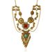 Fashionable Retro Ethnic Style Exaggerated Alloy Electroplating Bohemian Turquoise Wings Tassel Necklace_voghion.com