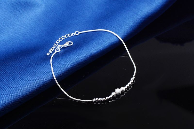Versioun vum koreanesche Summer Sëlwer Knöchelarmband, trendy Schong, modesch an elegant Strandfrae Bijouen_voghion.com