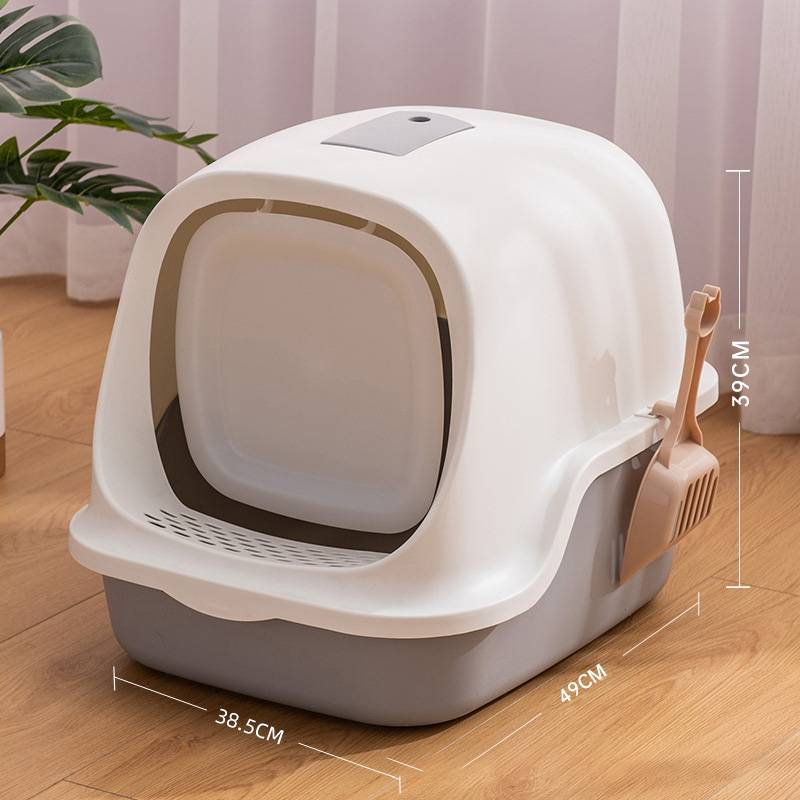 Cat Litter Boxes Fully Enclosed Cat Litter Box Splash Proof Large Fully Enclosed Cat Toilet Litter Box_voghion.com