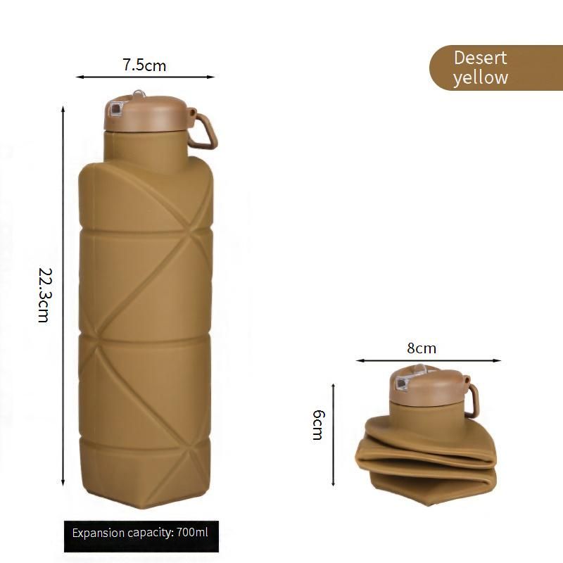 Katlanabilir Silikon Su Şişesi - Büyük Kapasite (750ml), Sızdırmaz ve Dayanıklı, Açık Hava Sporları, Yürüyüş, Spor Salonu İçin Taşınabilir (Katlanabilir Tasarım)_voghion.com