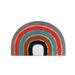 Rainbow Semi-Circle Flannel Rug - Non-Slip Kids Bath Mat, Soft Polyester Floor Carpet, Machine Washable For Bathroom, Nursery & Entryway_voghion.com