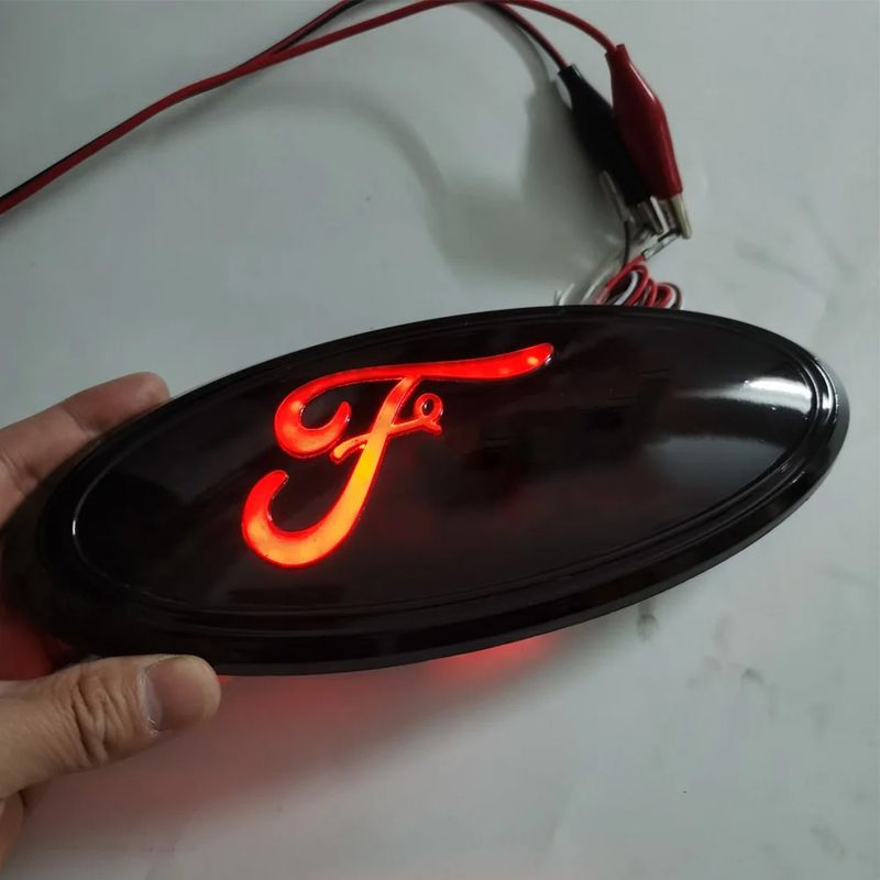 Red Grills Badge FORD 23cm*9cm Grille Light Auto LED Emblems For Ford Edge Transit Explorer Car Styling_voghion.com
