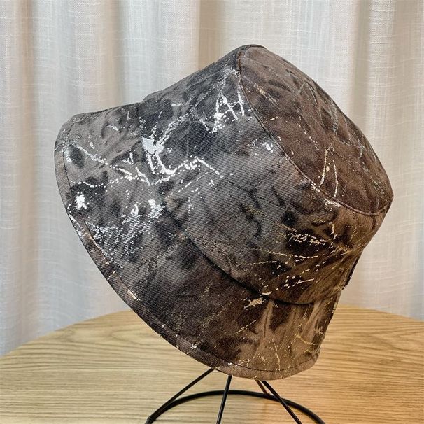 Cappello da sole con stampa a secchiello, versatile, estivo, da donna, per strada, da uomo, con protezione solare, per mostrare un viso piccolo_voghion.com