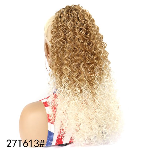 parrucca coda di cavallo riccioli 19 pollici donna africana coulisse ricci profondi coda di cavallo in fibra chimica rete elastica coulisse coda di cavallo_voghion.com