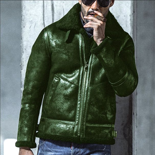 Winter new product integrated men's with thickened lamb fur jacket in multiple color codes_voghion.com