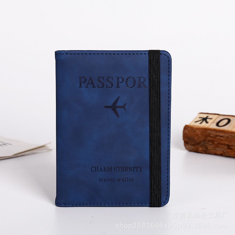 Borsa per passaporto con cinturino in pelle PU, portapassaporto RFID, custodia protettiva per viaggi all'estero, porta carte, porta biglietti_voghion.com