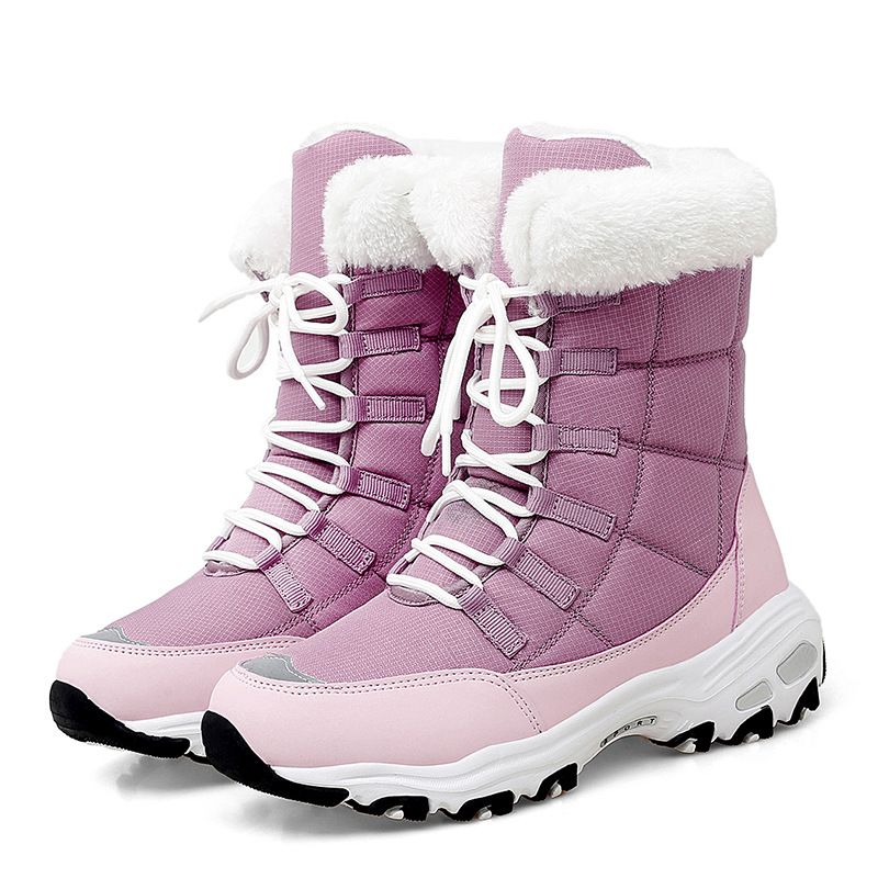 Novas botas femininas quentes de inverno para neve 2022, plus size, acolchoadas, de algodão nordeste, transfronteiriças, sapatos femininos de tamanho grande_voghion.com