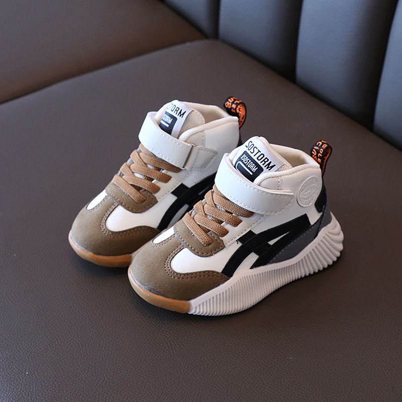Children's sneakers, girls' mid-cut white shoes, boys' baby shoes, basketball shoes_voghion.com