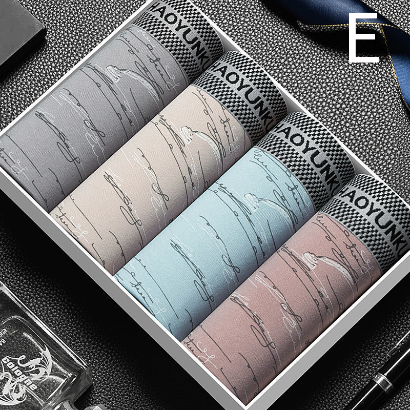 4 STÜCKE Boxershorts große Größe nahtlose Baumwollfeile Herren-Boxershorts Sommer dünne Abschnitt Größe L-4XL_voghion.com