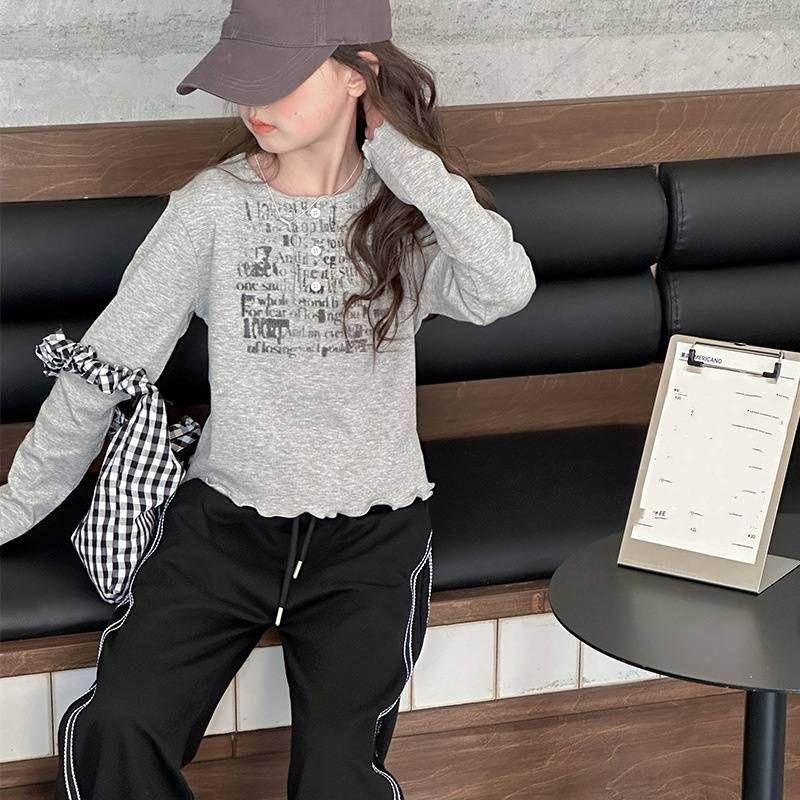 Baby Boys' Clothing Spring Long Sleeve T Shirt American Hot Girl Round Neck Female New Early Spring Niche Design Bottoming Shirt Top Trend_voghion.com