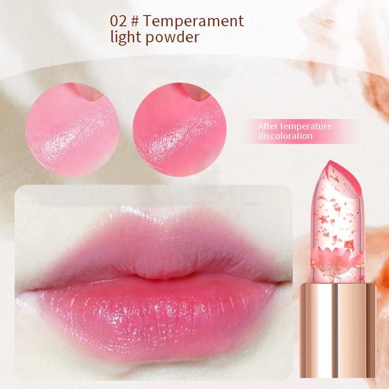 Rtěnka Peinifen Flower Lipstick Jelly Color Changing Lipstick Hydratační Temperature Changing Gold Fóliová rtěnka Voděodolná a snadno se barví_voghion.com
