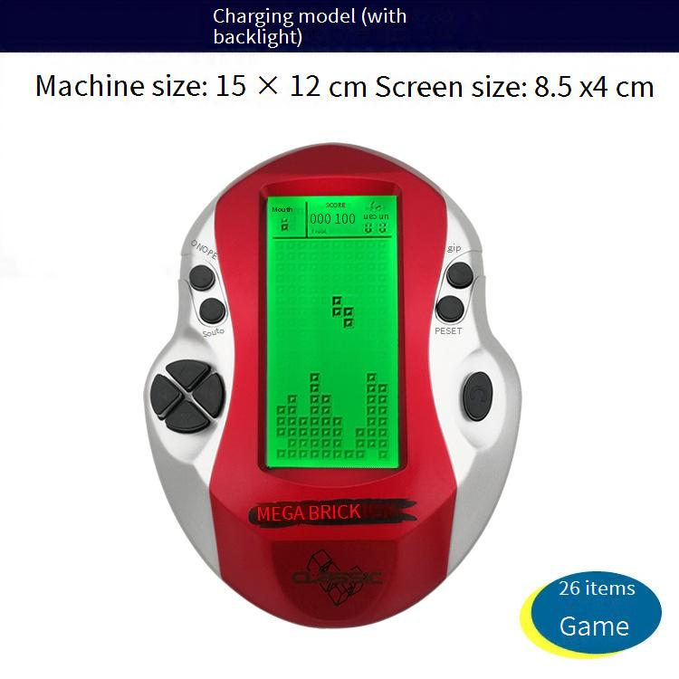 Rechargeable Classic Tetris Game Console With Backlit Screen, Handheld Retro Gaming Device For Kids & Adults, Portable LED Light Game Player_voghion.com