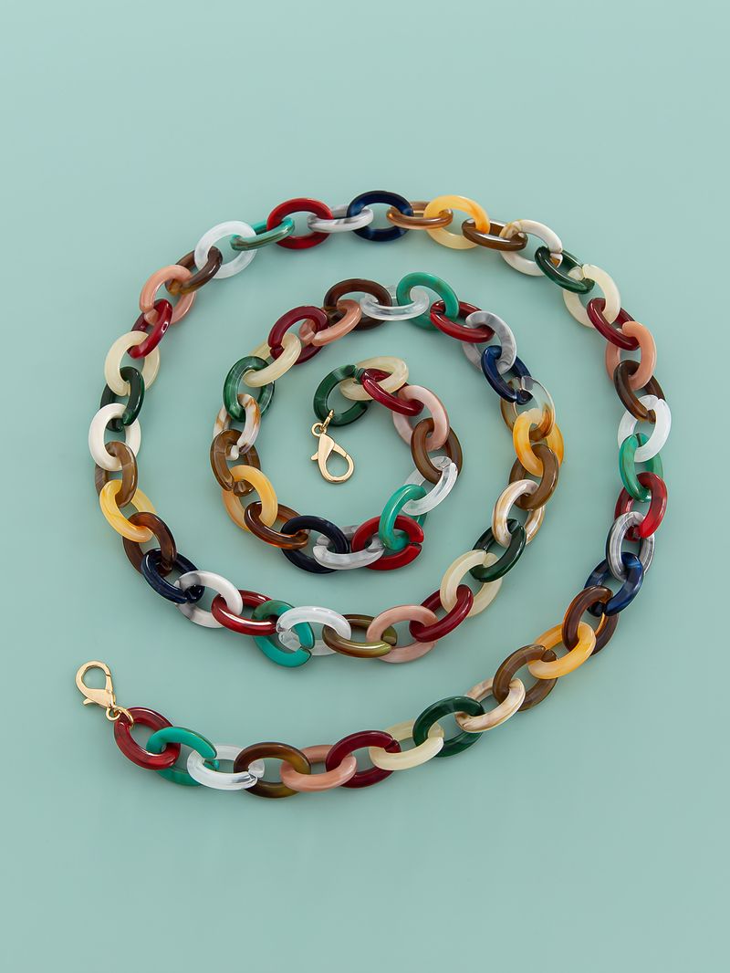 DIY Acrylic Mixed Colorful Chain Versatile Trendy Ins Style Beautiful Bag Strap_voghion.com