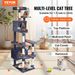 Cat Tree 72' Cat Tower With 2 Cat Condos Sisal Scratching Post Dark Grey_voghion.com