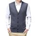 Ärmelloses Herren-Strickweste aus Wollmischung mit V-Ausschnitt – lässiger, einfarbiger Pullover für den Herbst, schmale Passform, leicht und atmungsaktiv_voghion.com