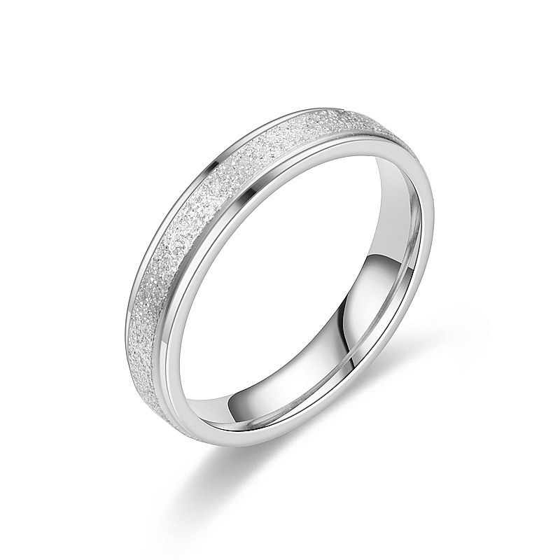 Light luxury design starry sky titanium steel frosted ring female temperament niche non fading ring hand jewelry_voghion.com