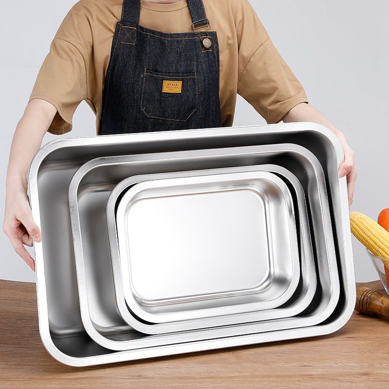 Lavabo cuadrado de fondo plano grueso con tapa, lavabo rectangular para buffet, caja de arena para gatos de acero inoxidable_voghion.com