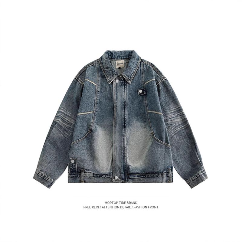 Americano per uomo in primavera autunno, con un design fresco ed elegante. Giacca in denim da lavoro del marchio di moda di strada,_voghion.com