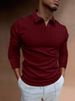 Polo Ironclad Gent pour homme, coupe décontractée, col montant, manches longues, rayures verticales, col en V, automne_voghion.com