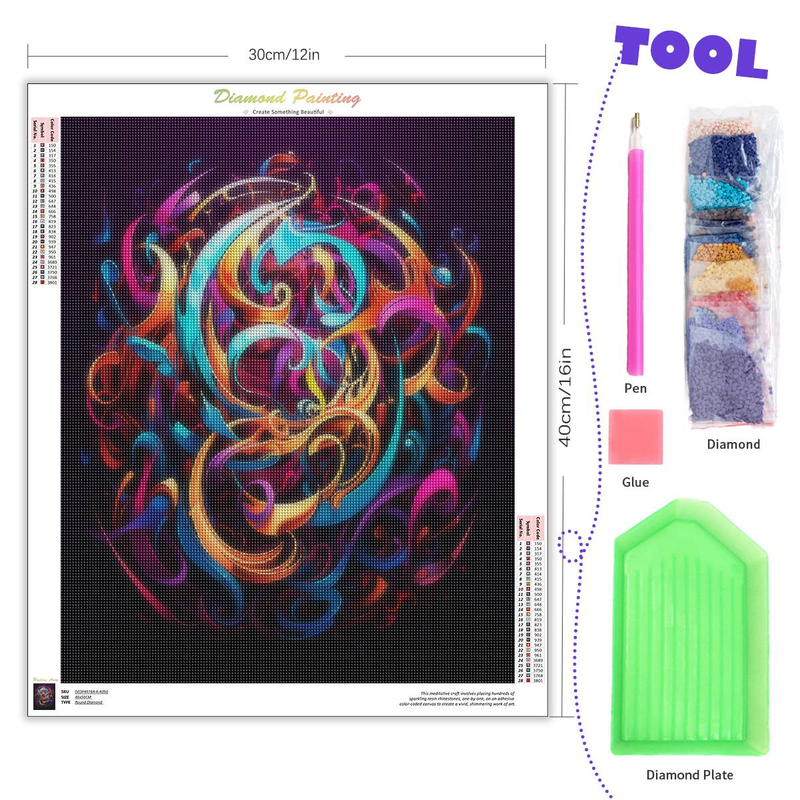 PhotoCustom 5d Diy Diamond Painting Colorful Patterns Round Diamond Embroidery Personalized Art Gift_voghion.com