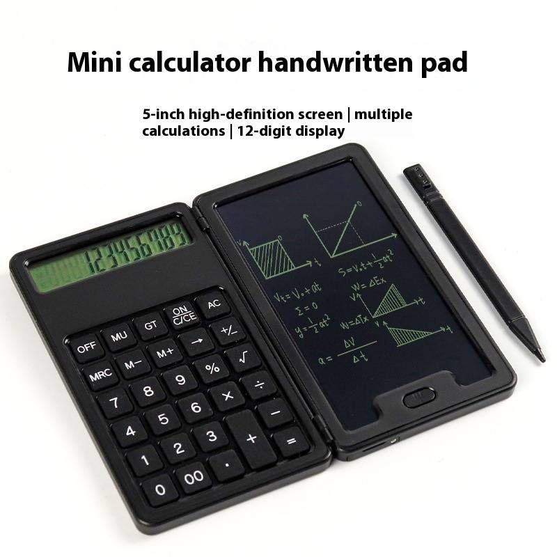 Silent Dual Power Desktop Calculator With Large LCD Display - Solar & Battery Operated, Foldable Design For Office, School, Accounting (Black/White)​_voghion.com