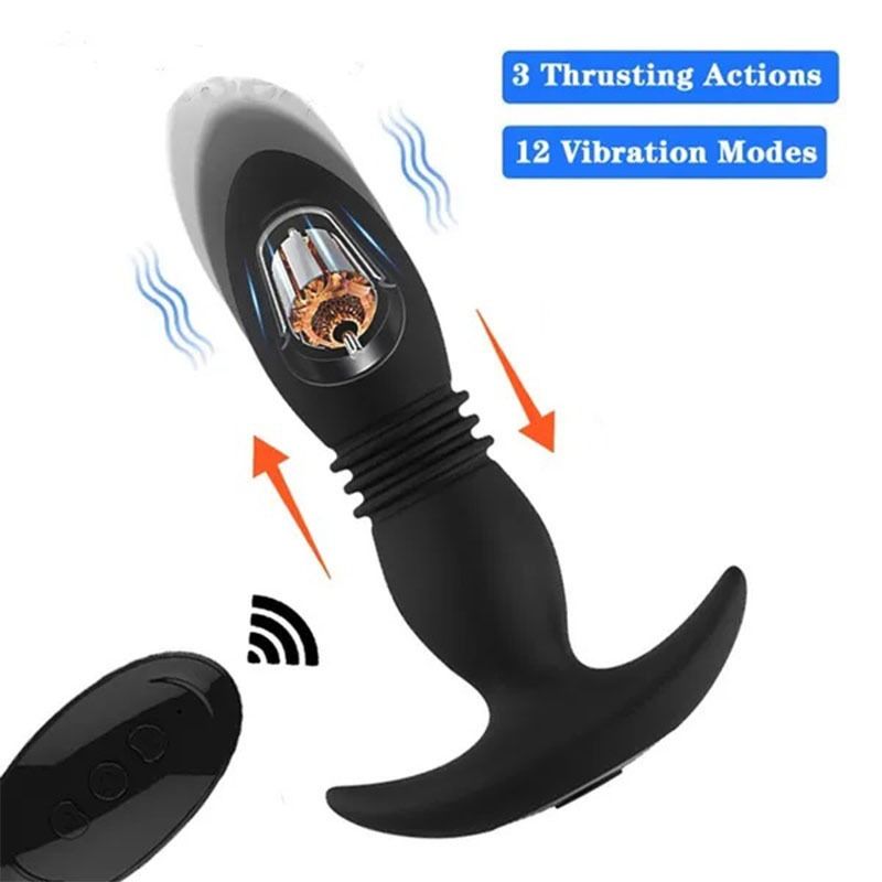 Waterdichte siliconen mannelijke prostaatmassage-anaalplugvibrator voor mannen, homoseksuele seksspeeltjes_voghion.com