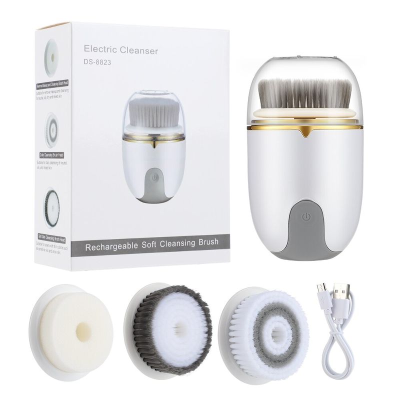 Electric Facial Cleansing Device Multifunctional Cleansing Brush Rechargeable Beauty Instrument IPX5 Waterproof USB Charging_voghion.com