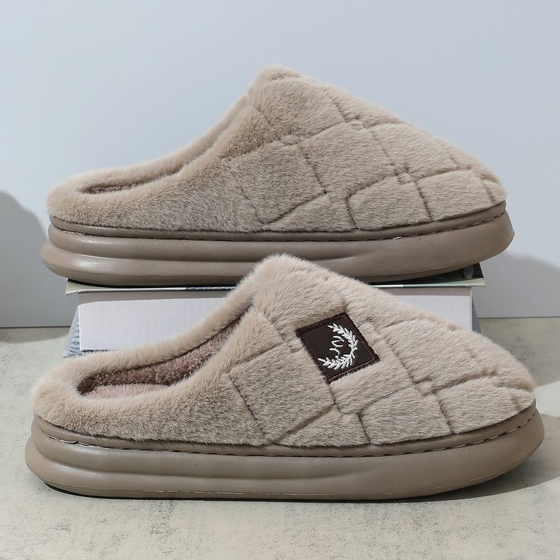 2023 new men's cotton slippers winter home woolen slippers color matching thick bottom warm cotton slippers men in stock wholesale_voghion.com