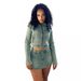Women's Clothing Stretch Denim Digital Patch Embroidered Dress Two Piece Suit_voghion.com