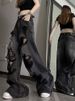 Zerrissene Jeans für Damen im amerikanischen Stil, verwaschen, locker, gerade, vielseitig, weites Bein, Frühling/Herbst, neues Modell_voghion.com