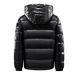 Unisex Black Shiny Puffer Jacket With Hood - Fleece Lined, Oversized Fit, Winter Warm Coat For Men And Women_voghion.com