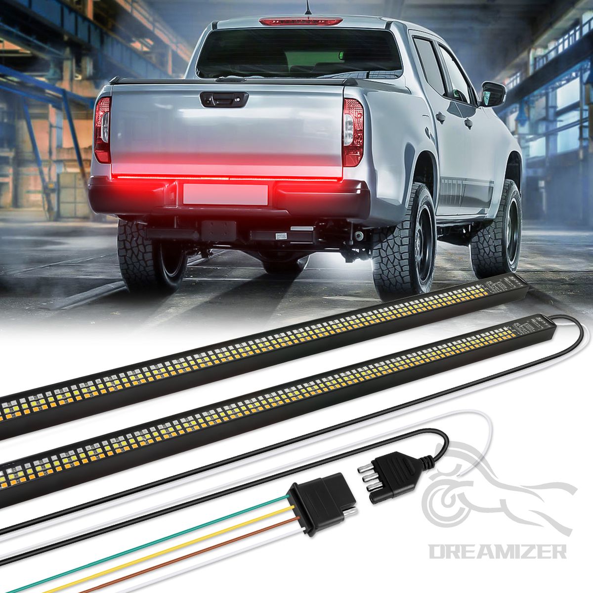 60" Tailgate Bar Tail Brake Light LED Strip Stop Bulb Auto Turn Signal Running Lamp_voghion.com