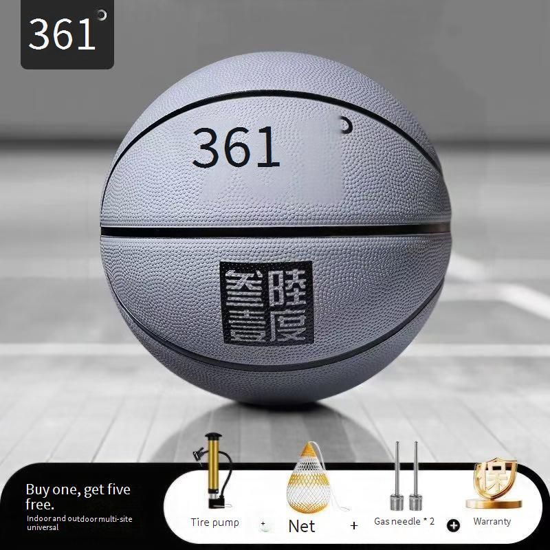 361° Premium Rubberen Basketbal voor Training & Competitie – Maat 5 & 7, Duurzame Grip, Inclusief Pomp & Nettas (Klassiek Bruin/Zilvergrijs)_voghion.com