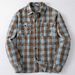 Men's Distressed Plaid Shirt – Vintage Washed Cotton Blend Long Sleeve Casual Shirt For Fall & Winter (Brown, Sizes M-3XL)_voghion.com