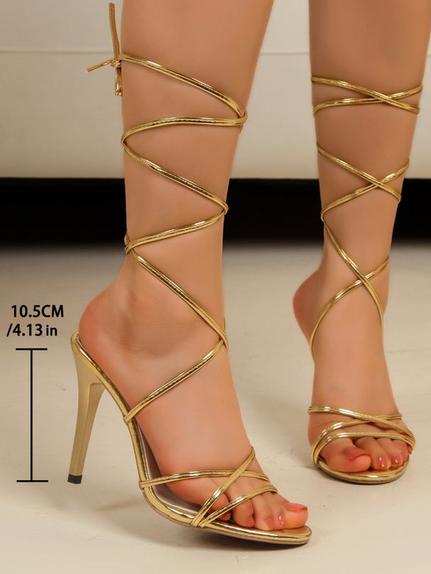 Pointy Open Toe Cross Strap High Heels New Skinny Heel Sexy Fairy Plus Size Women's Sandals_voghion.com